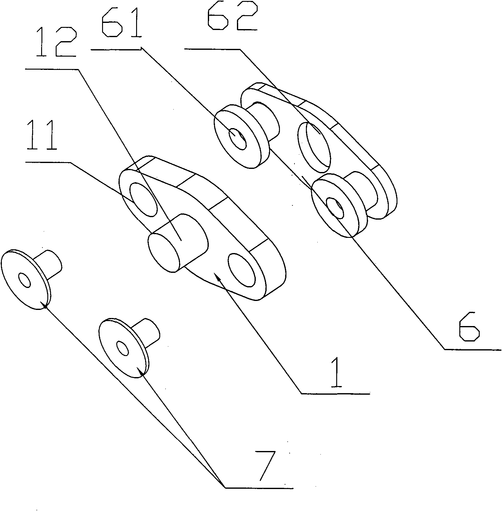 Assembly component of automobile clutch cable on front wall board of automobile