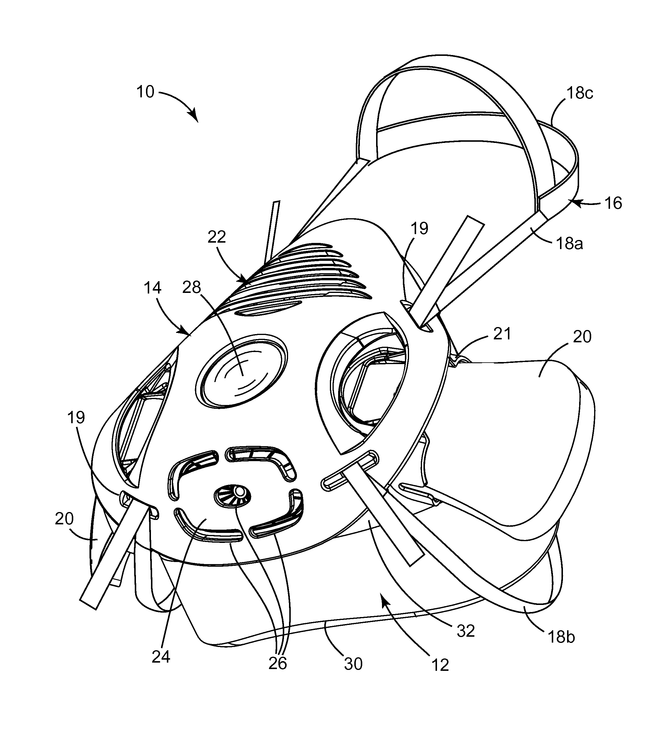 Respirator Having Noncircular Centroid-Mounted Exhalation Valve