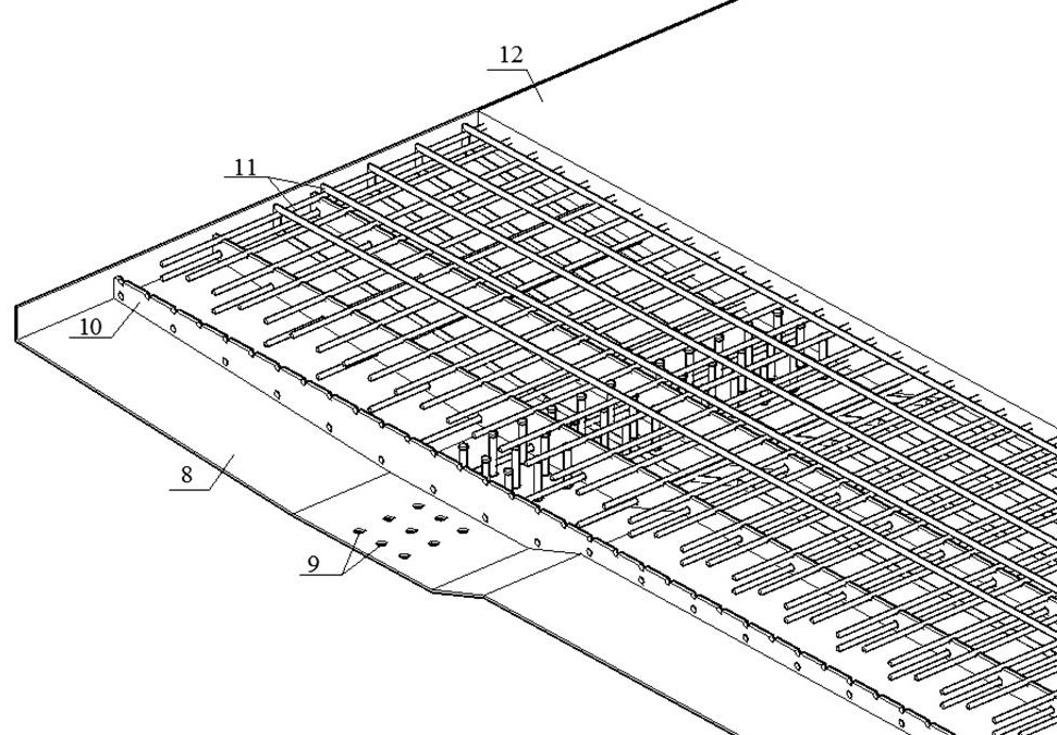 Corrugated steel web I-shaped composite beam for steel-concrete superposed bridge deck