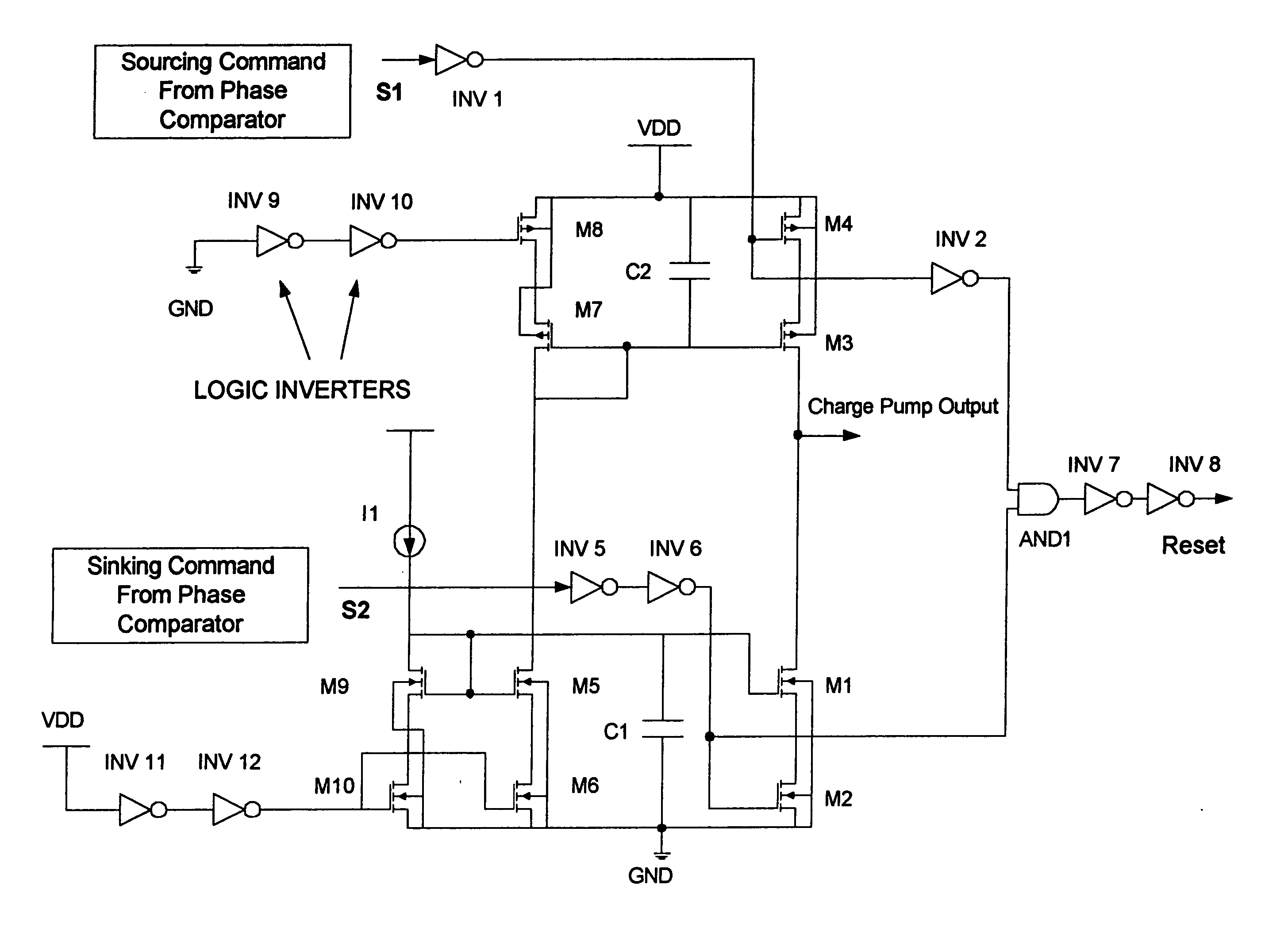 Charge pump for phase-locked loop