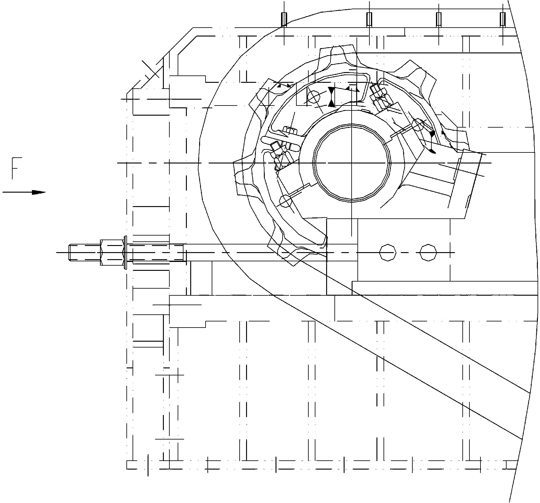 Double-grate spindle respective adjusting device on large-capacity corner tube boiler