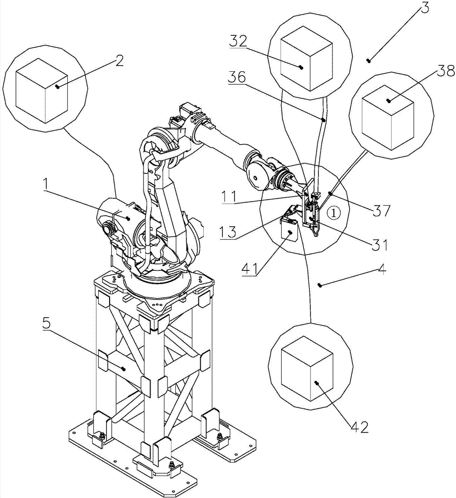 Visual guidance stud welding robot