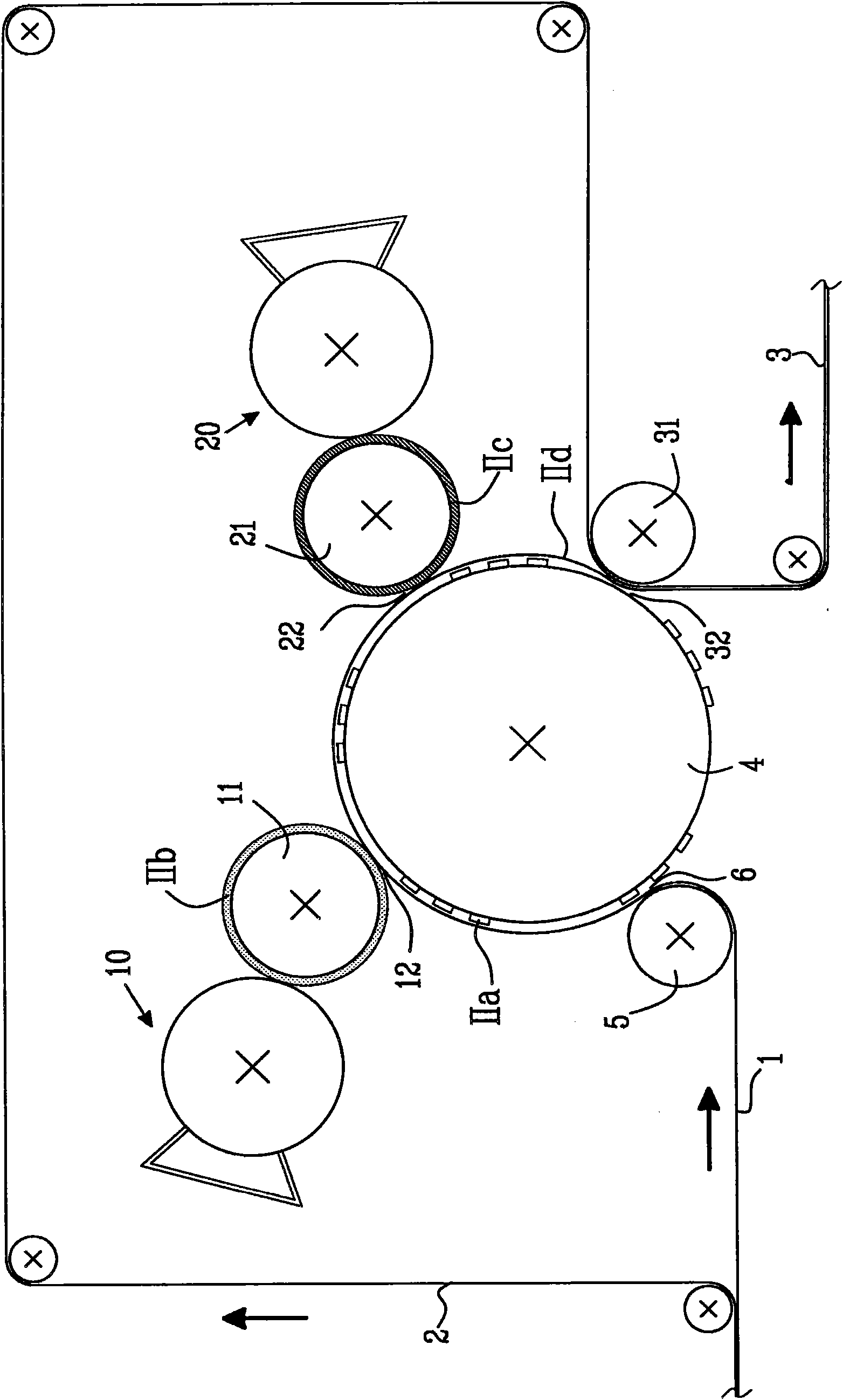 Method and device for producing a printed and embossed web