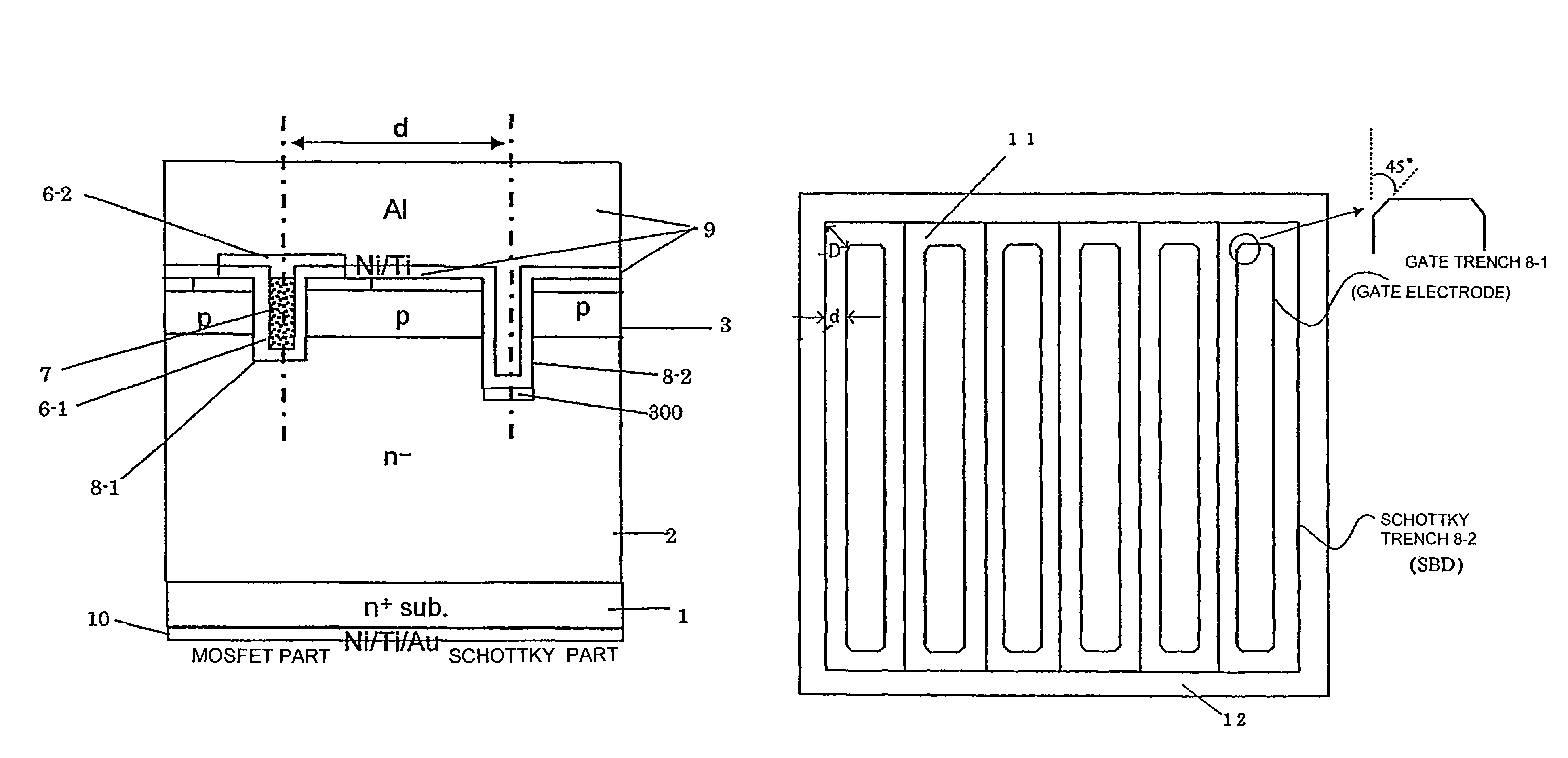 Low on-resistance wide band gap semiconductor device and method for producing the same