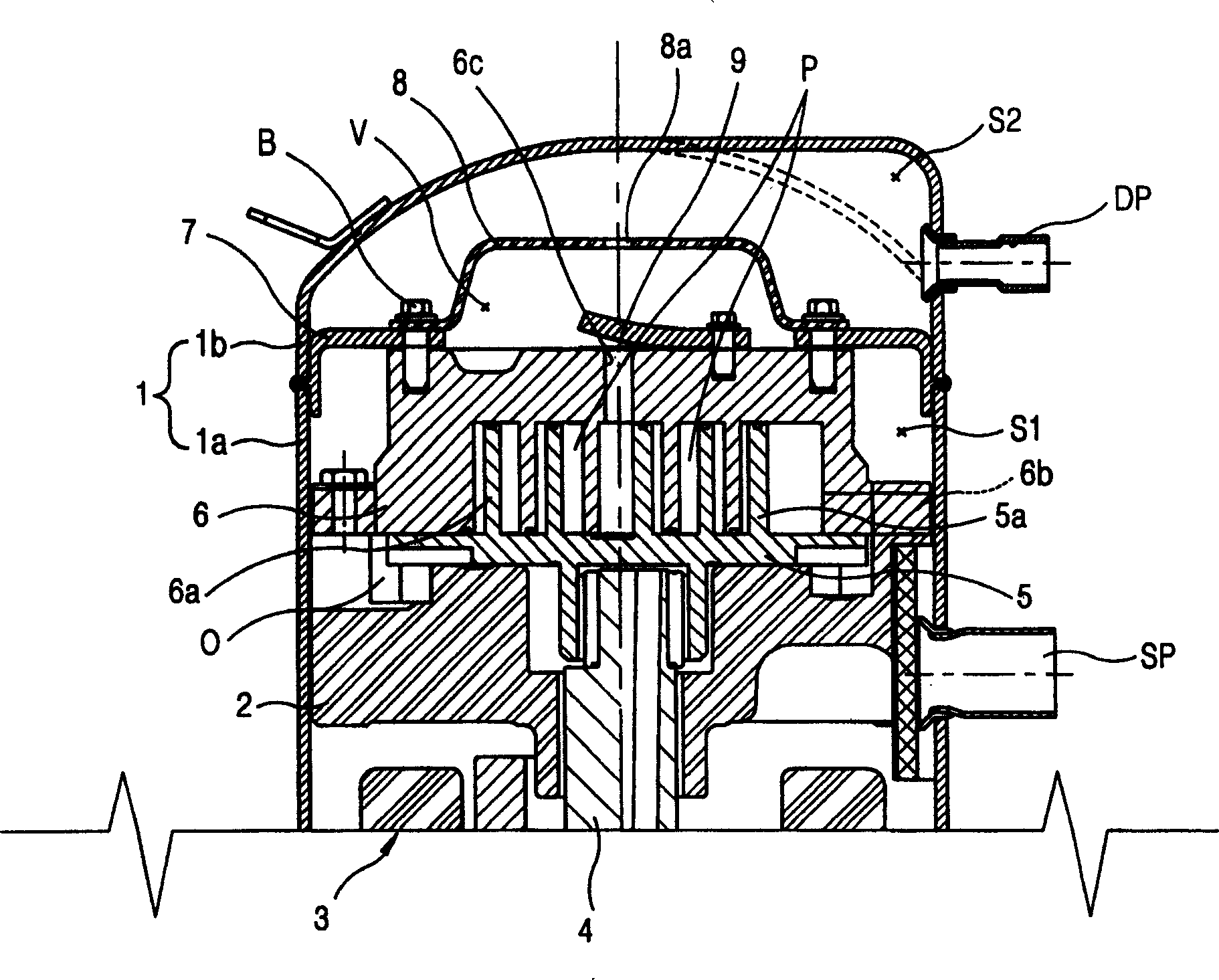 Noise reducing device for vortex type compressor