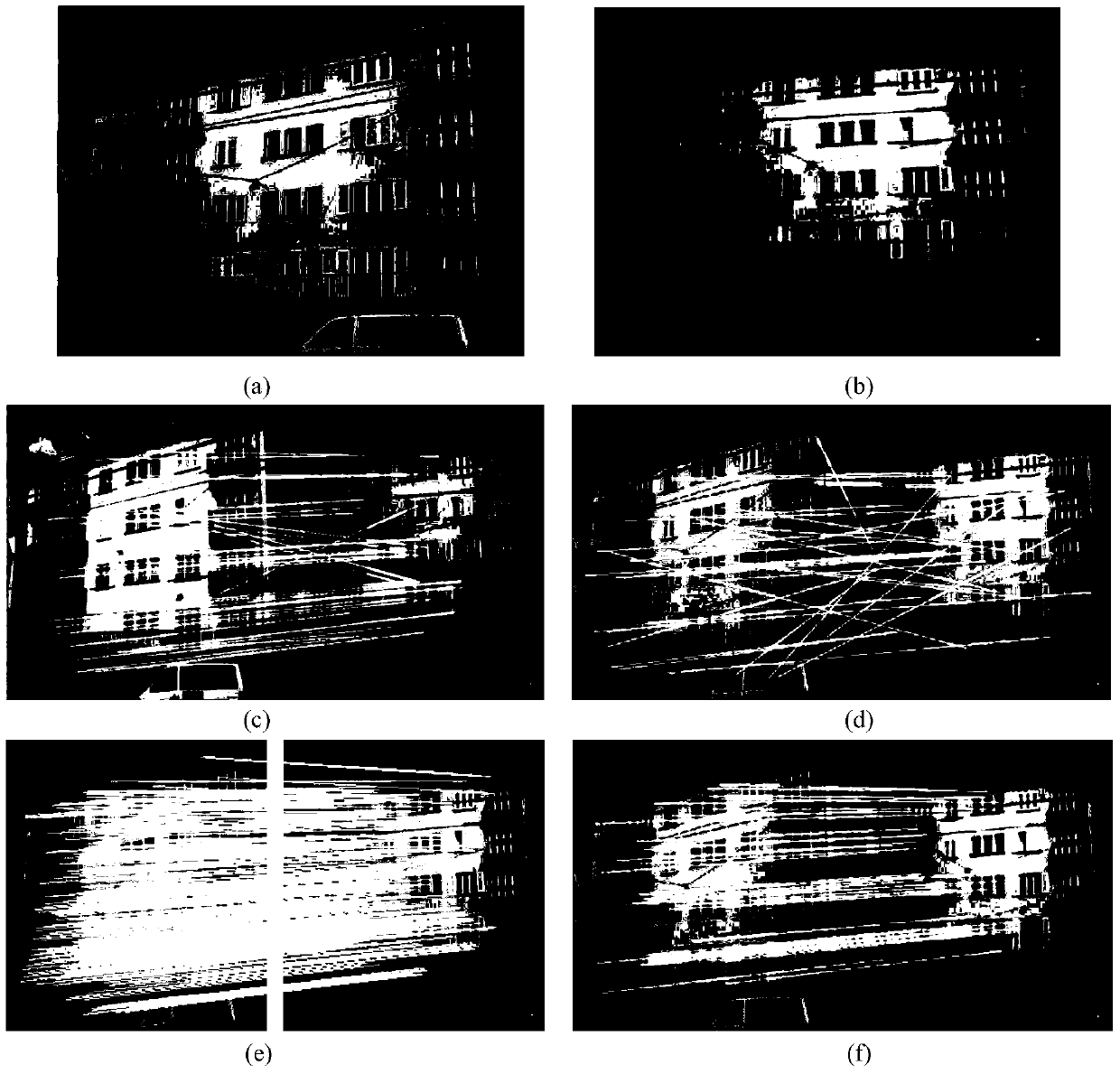 Projective transformation image matching method based on transformation-invariant low-rank texture