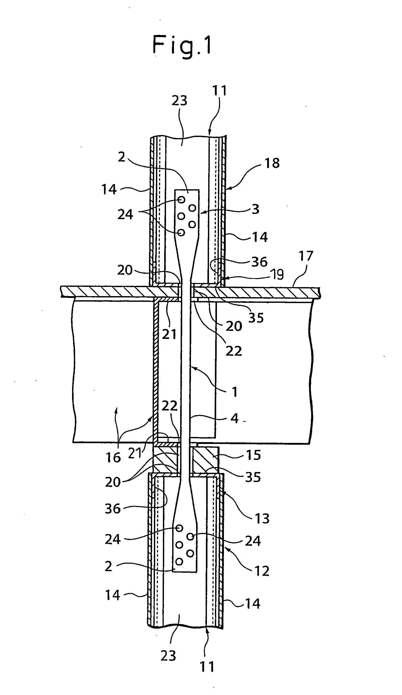 Joint fitting between members, joint structure of upper and lower floor vertical frame members, and method of joining