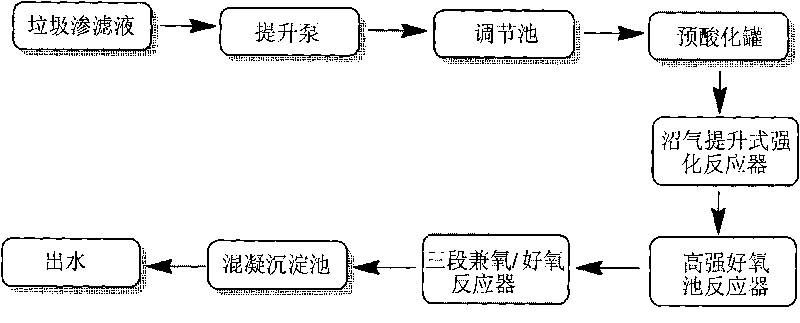 Method for processing percolation liquid of domestic garbage