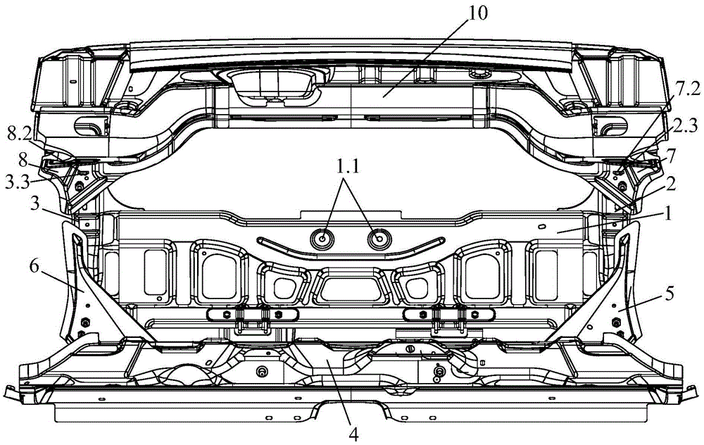 Split structure and assembly method of backrest frame of automobile rear seat