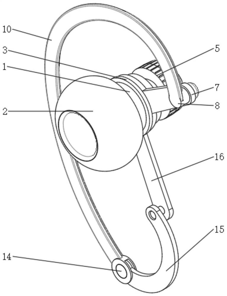 Adsorption type fixing anti-falling device for auricular point pressing bean