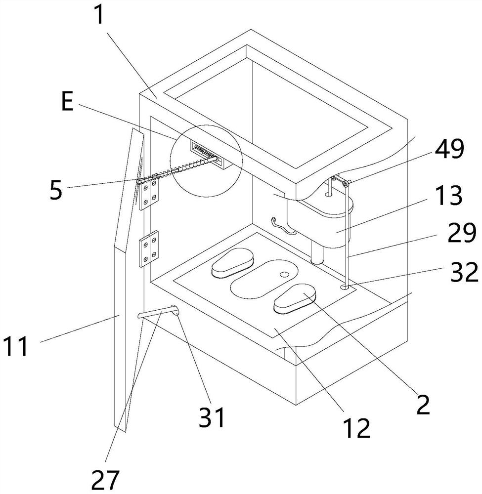 Induction inner door of public washroom toilet