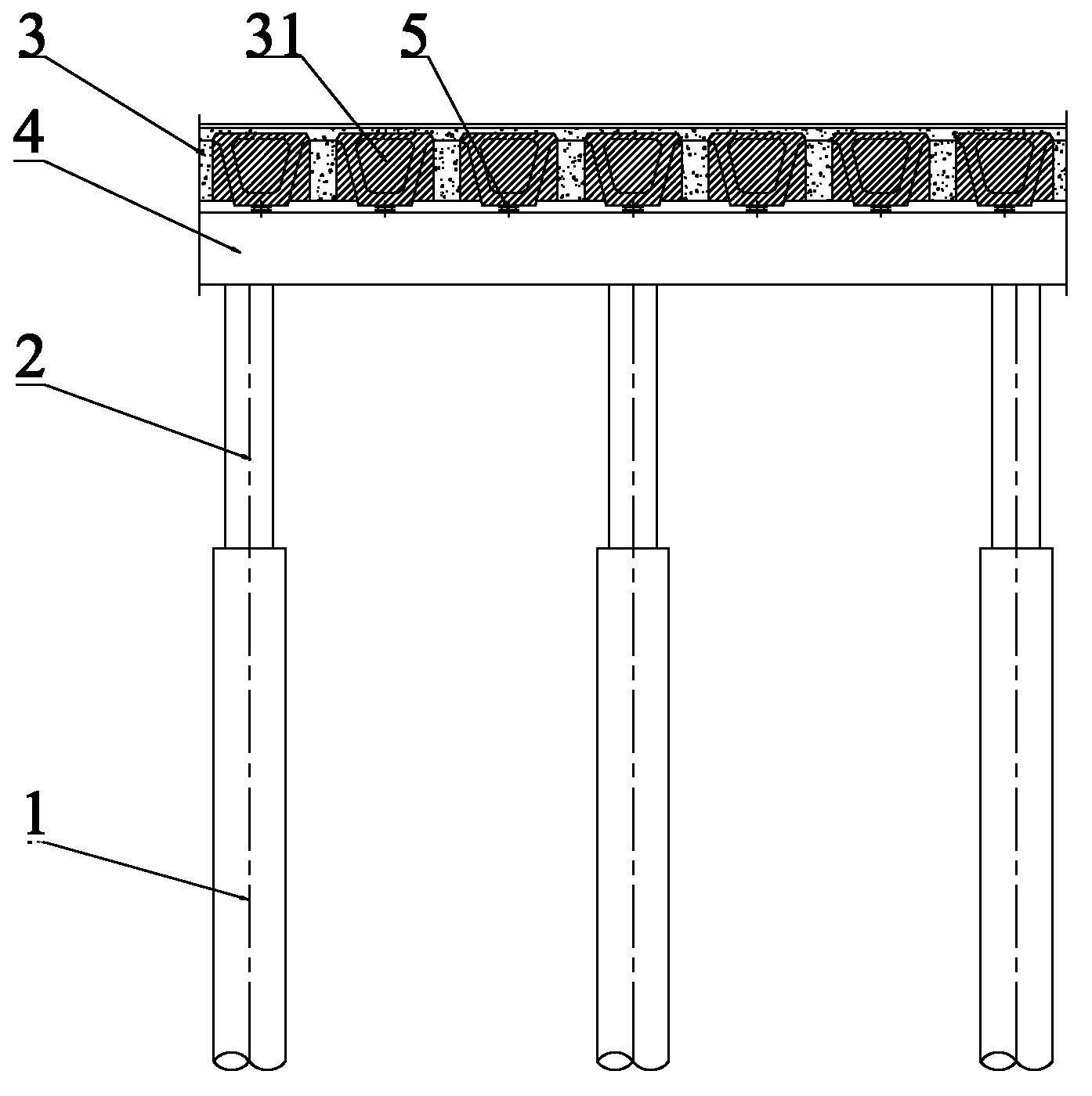 Bridge with transverse bearing system