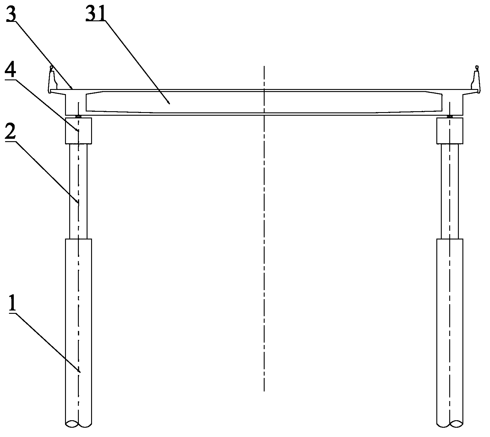 Bridge with transverse bearing system