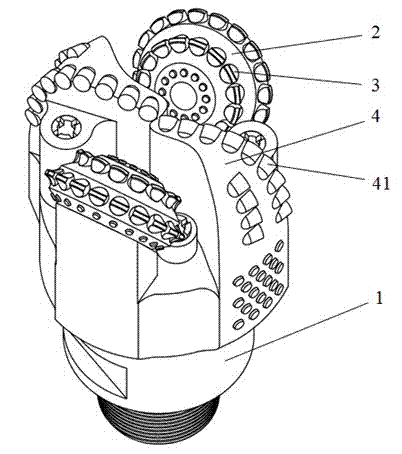 Wide-tooth cone composite drill bit