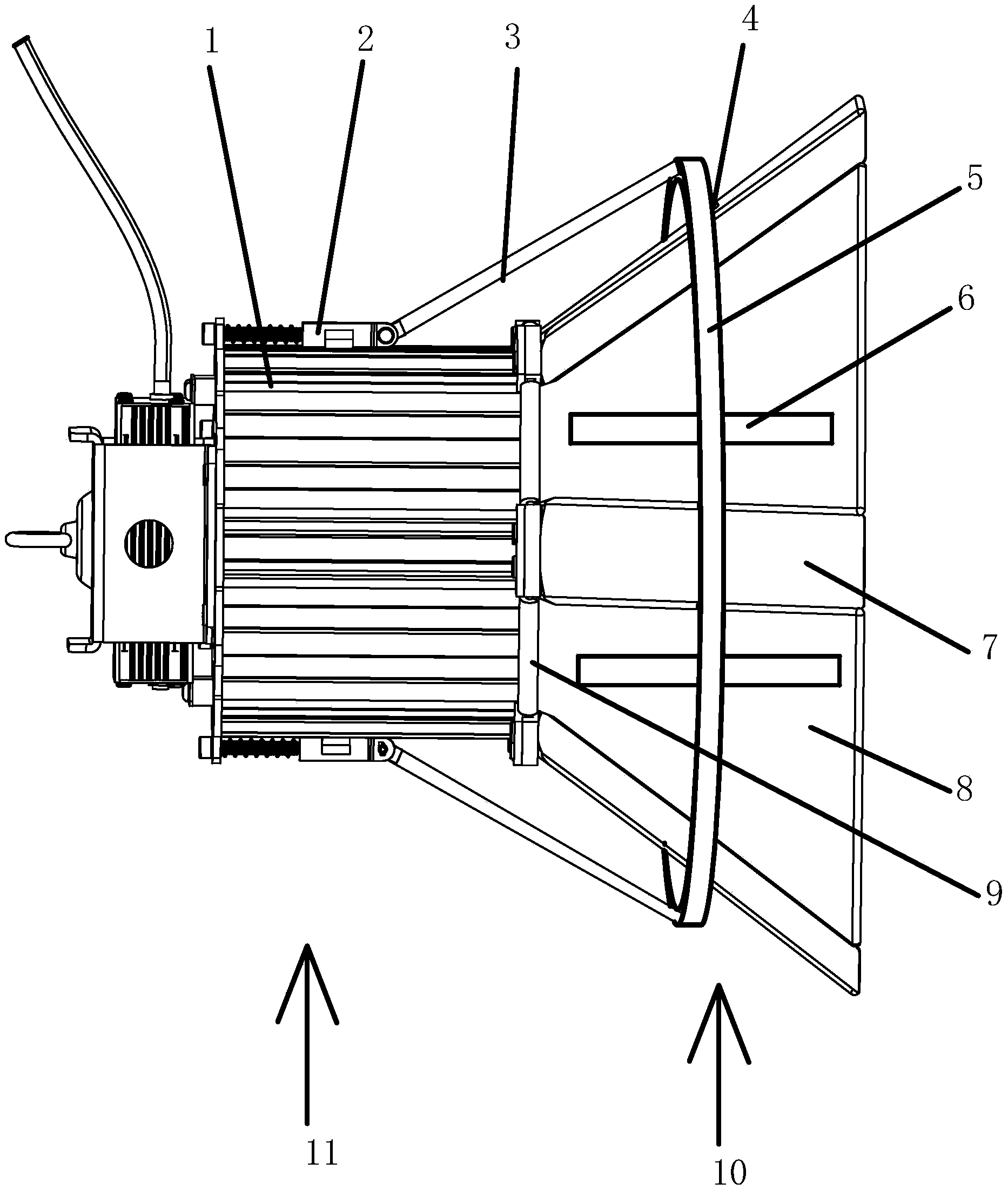 Intelligent LED mining lamp capable of evenly changing size of illumination area