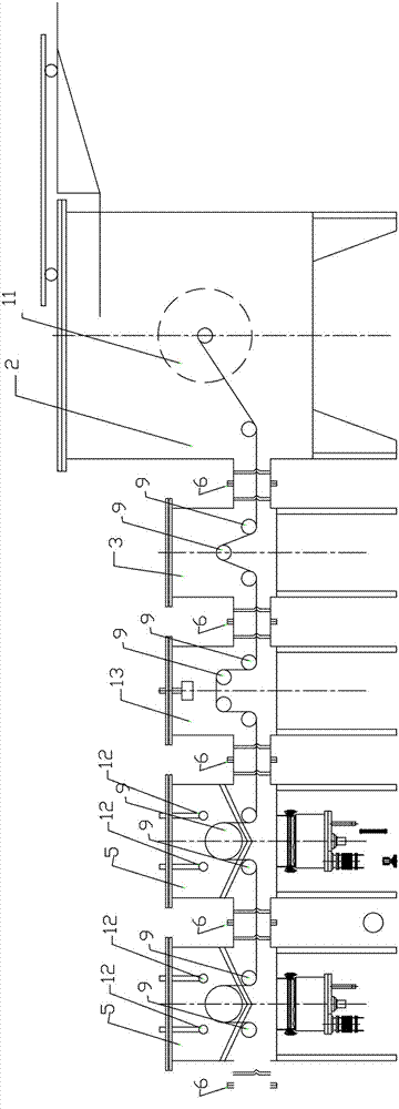 Continuous winding magnetic control sputtering vacuum coating device