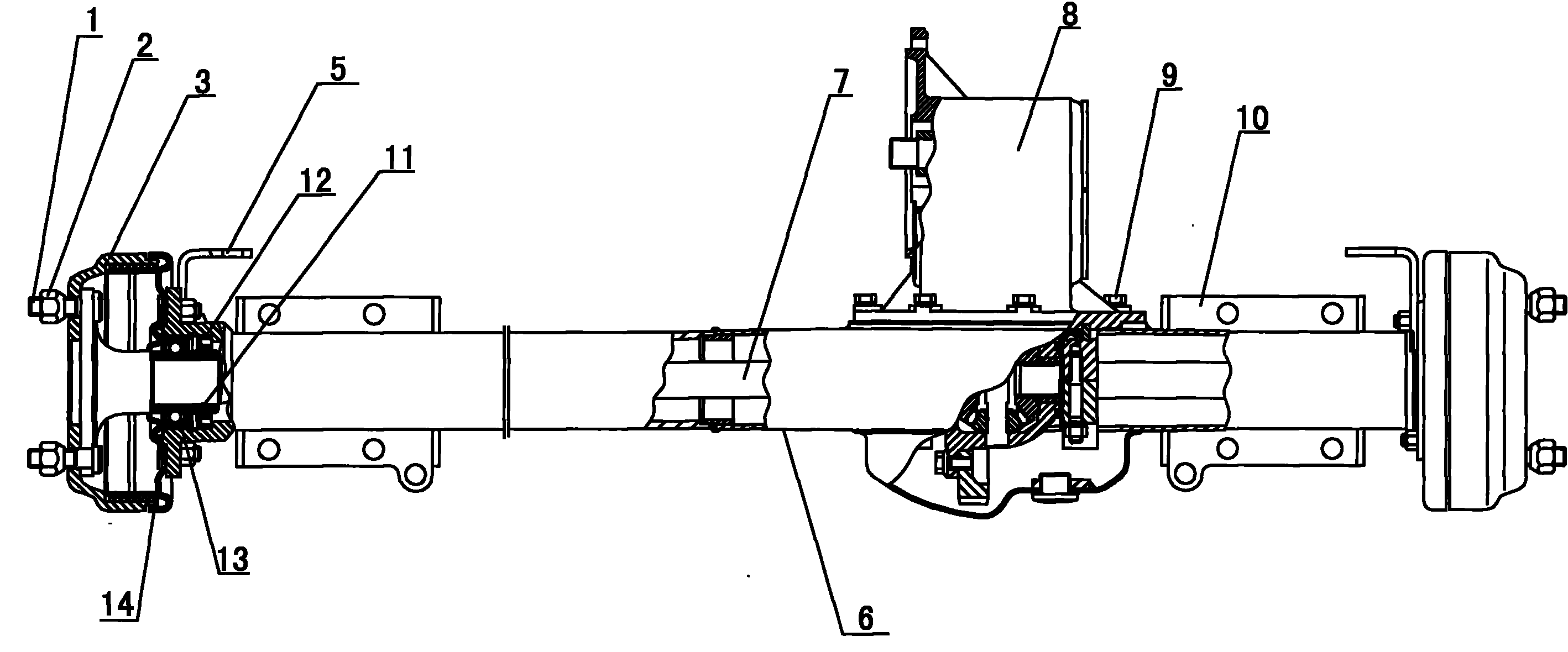 Semi-floating drive axle for electric sightseeing vehicle and electric cargo truck