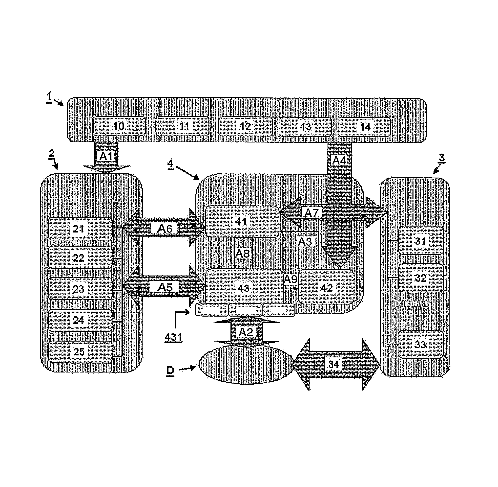 Method and system for interaction between a vehicle driver and a plurality of applications