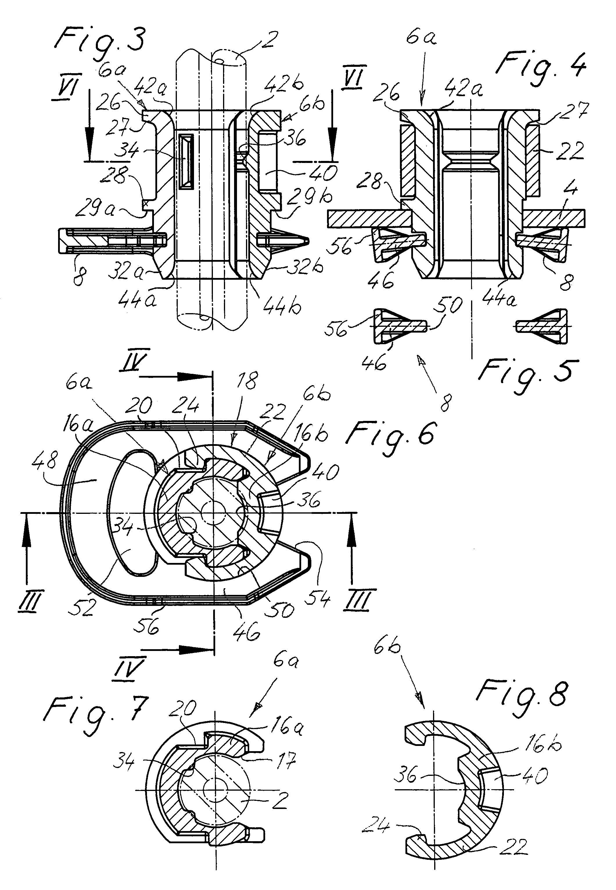 Joining assembly for fixing a tube at a holder