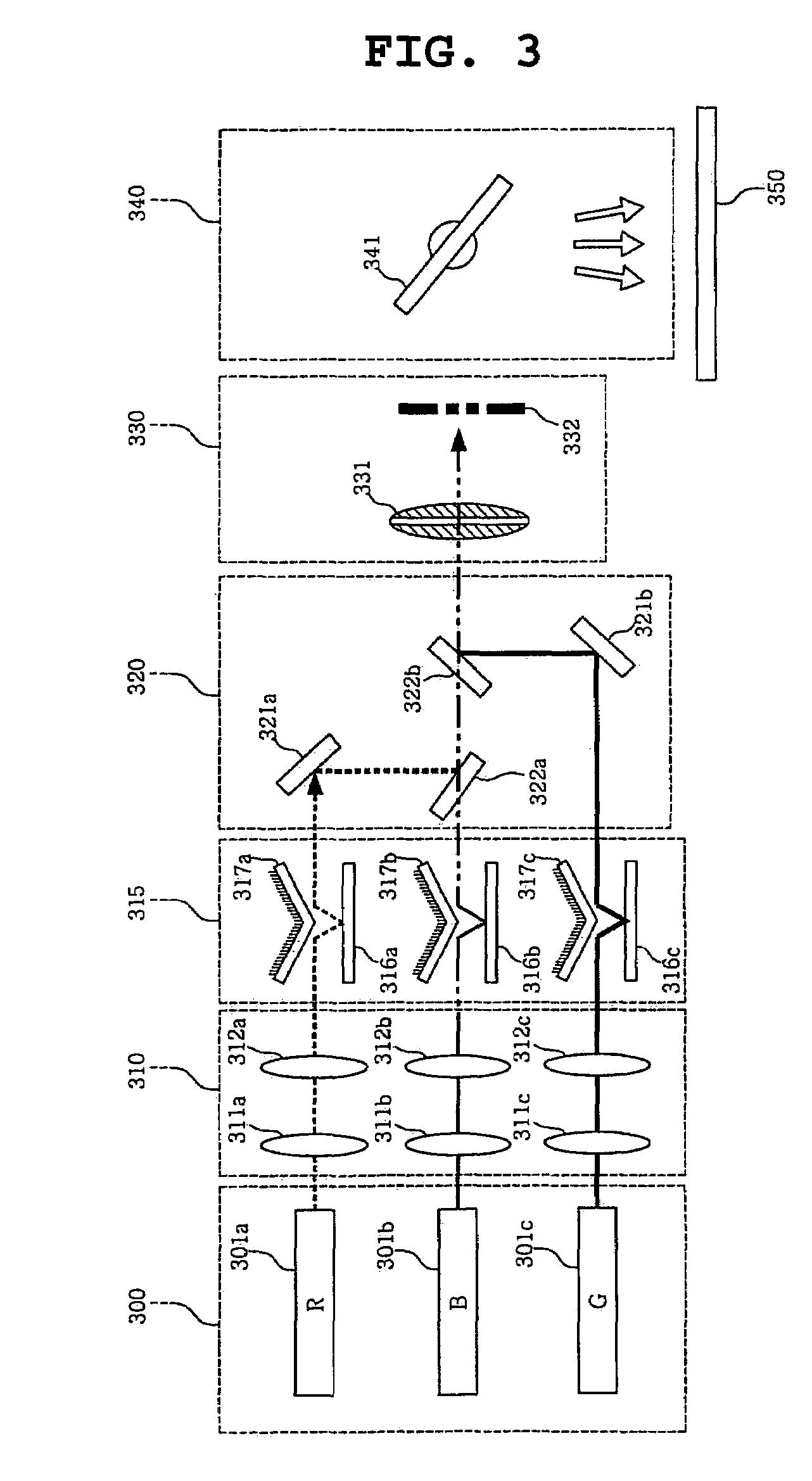 Color display device using dichroic filter