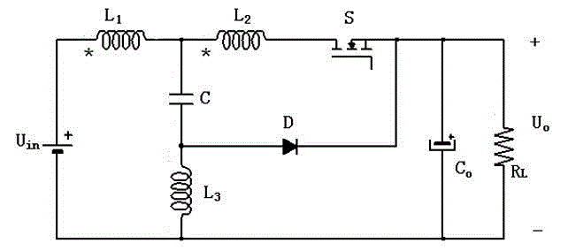 Step-down cuk circuit with tapped inductance and large ratio