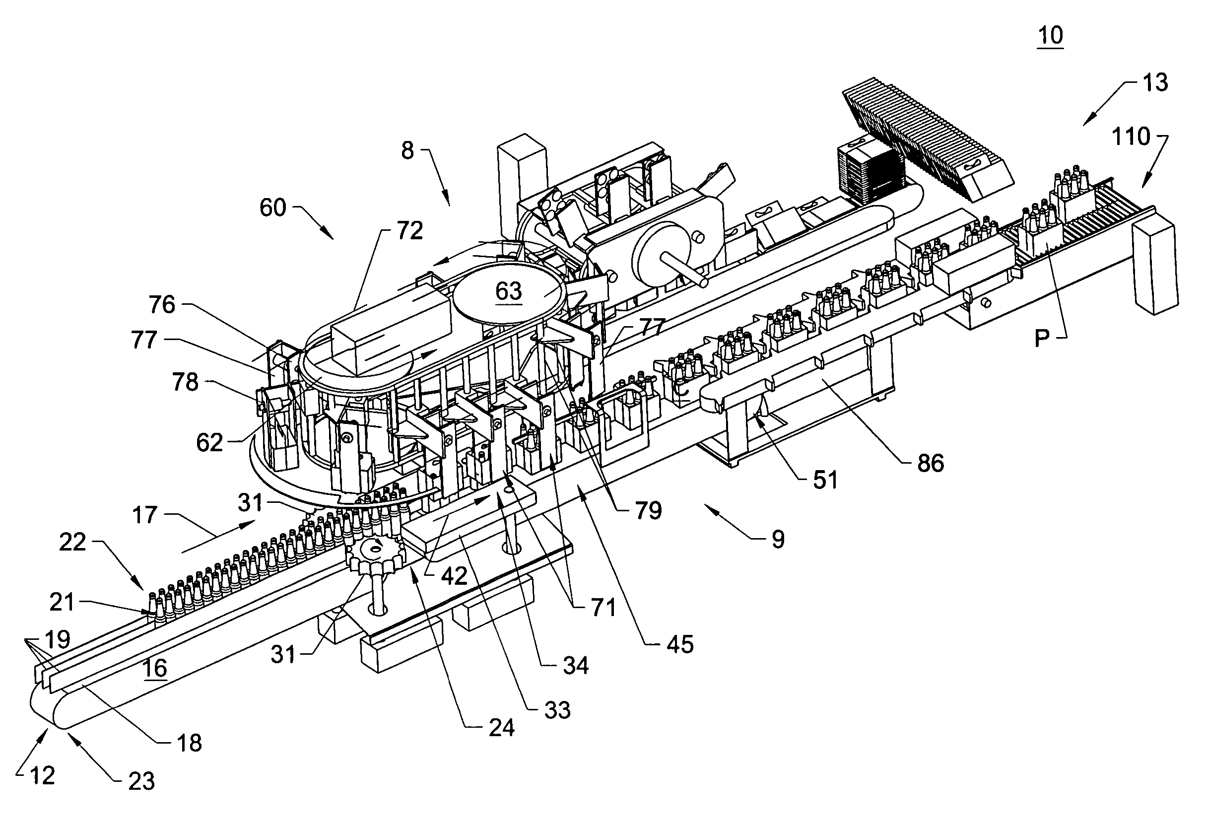 Packaging system having loading carousel