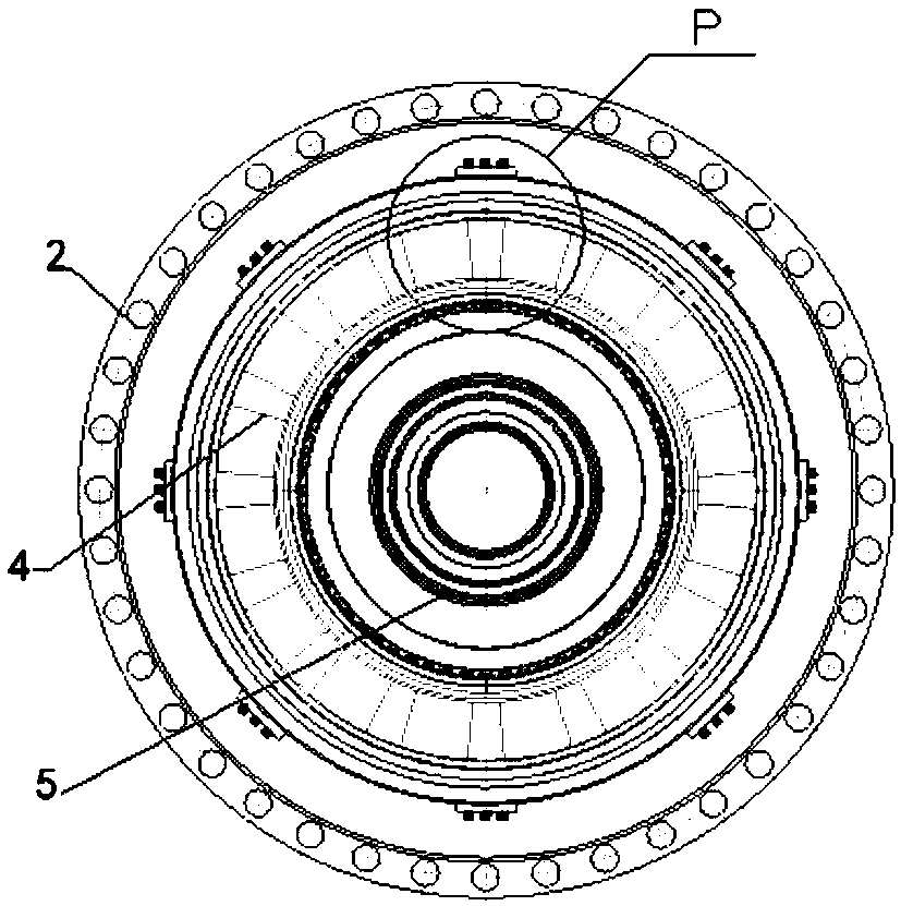 Inter-stage casing force bearing framework