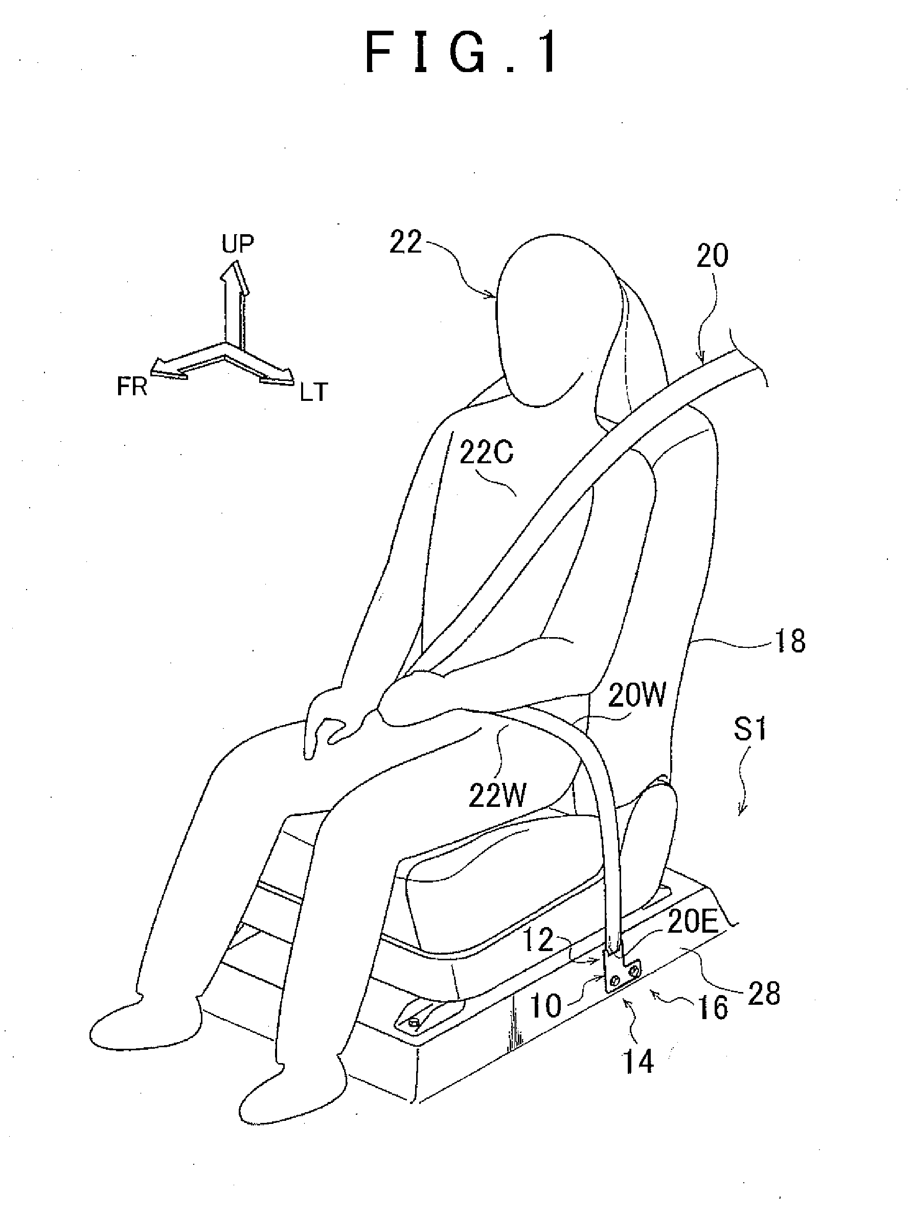 Anchor plate mounting structure of vehicle seatbelt