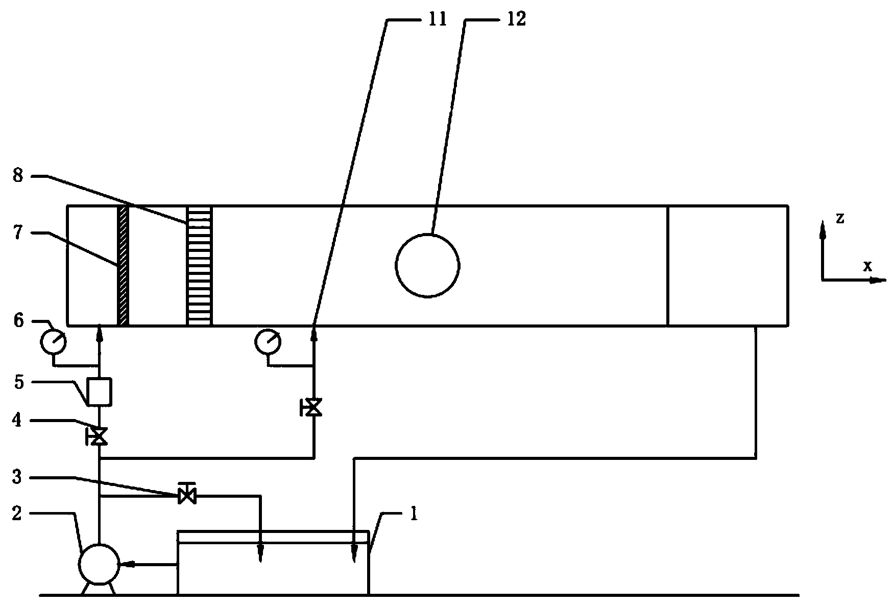 Device for testing jet flow drag reduction effect of two-dimensional plane