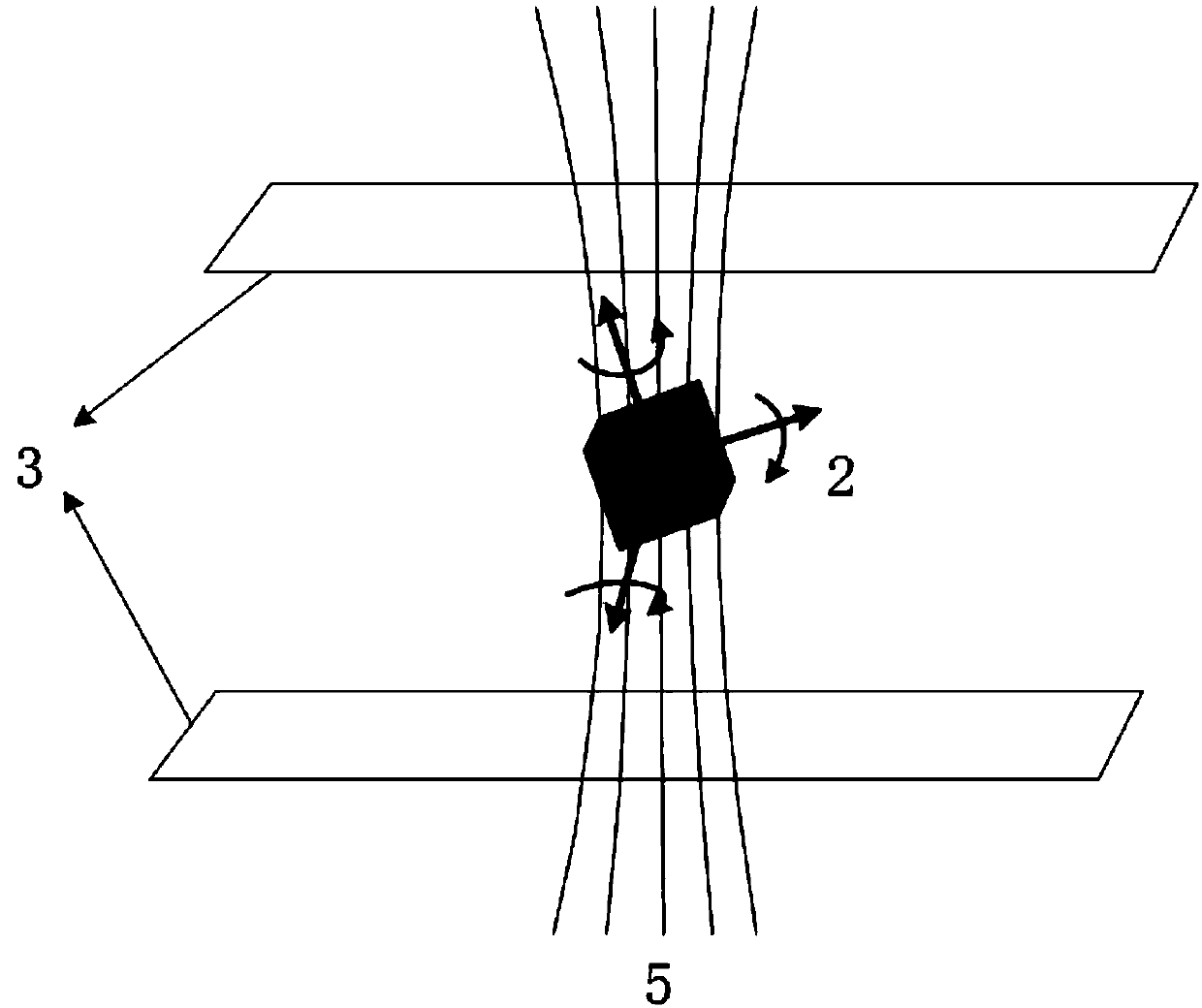 Small satellite formation design method for realizing space debris racemization by utilizing eddy current effect