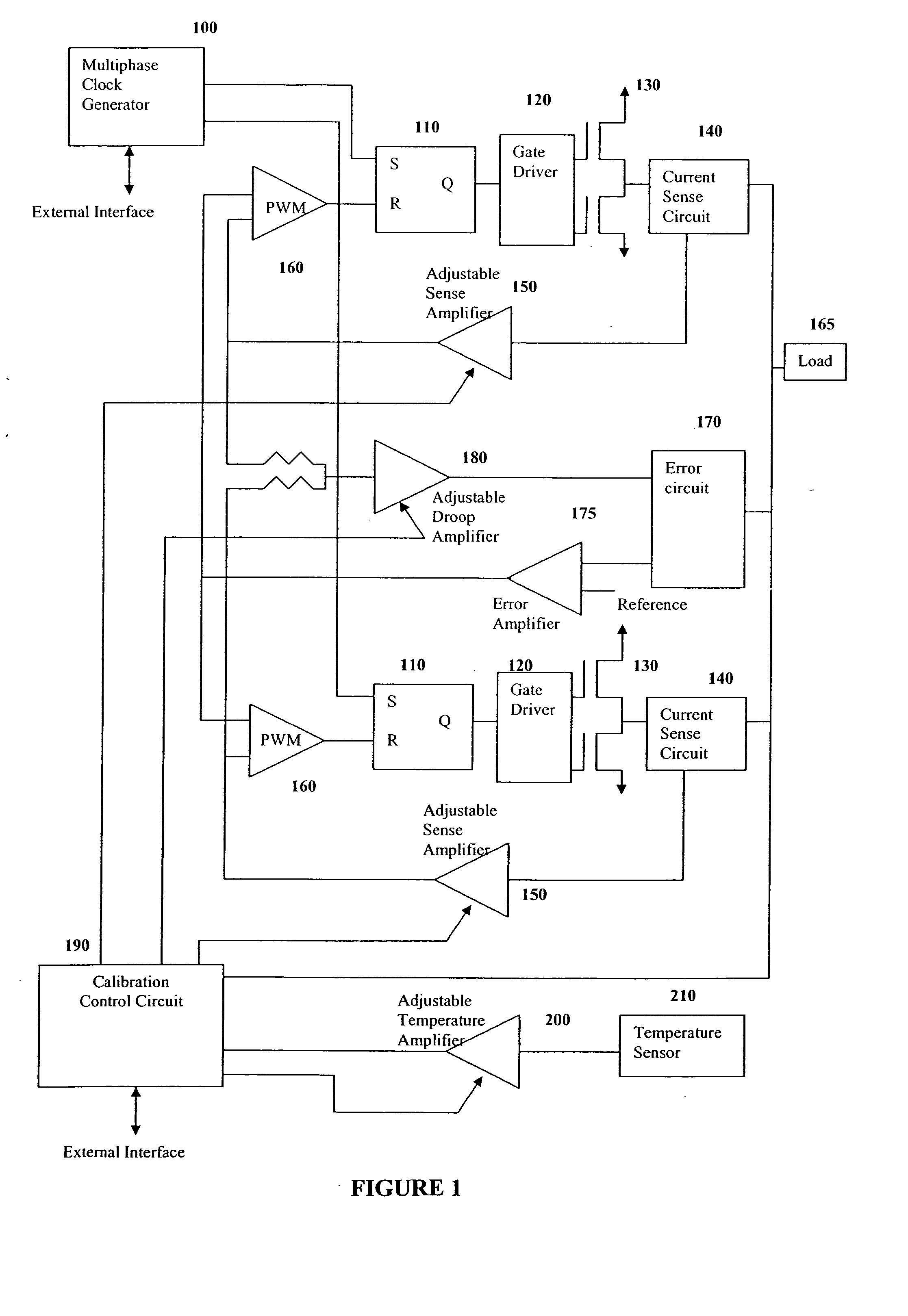 Programmable calibration circuit for power supply current sensing and droop loss compensation