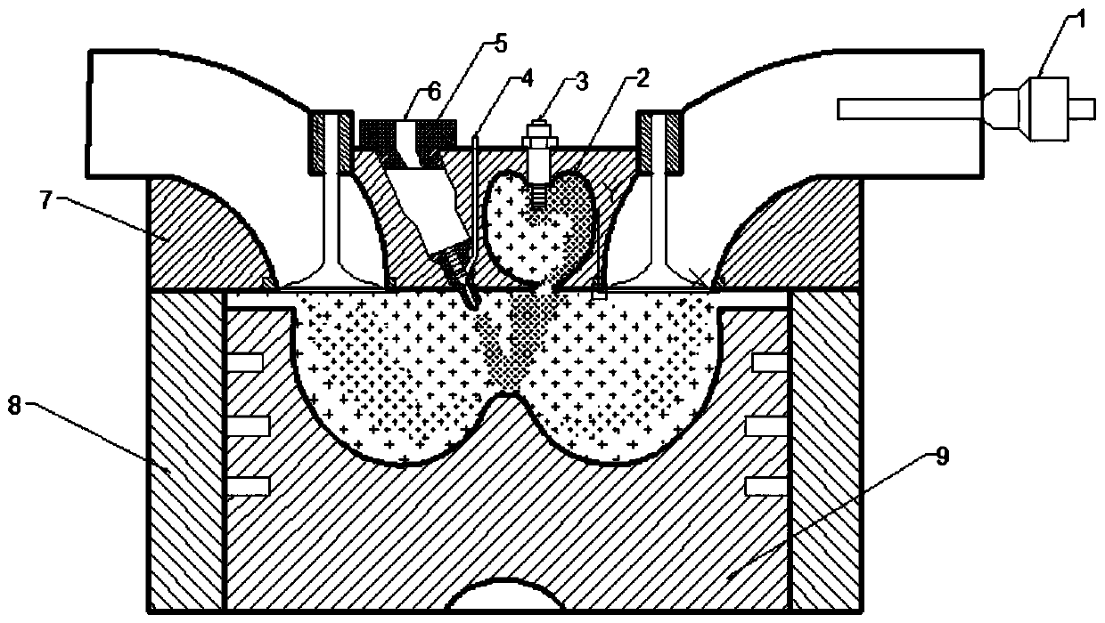 Engine layered rapid combustion method capable of achieving multi-time natural gas spraying