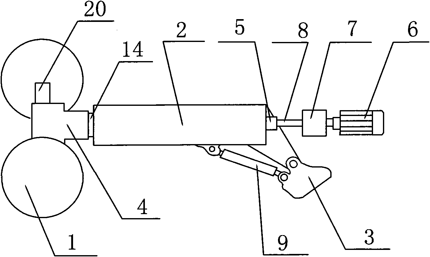 Mechanical drive dual-disc development device for development machine