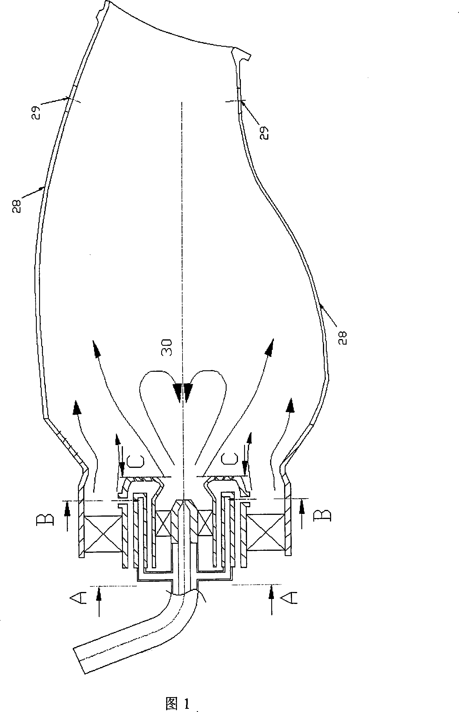 Aerial engine lean premixed preevaporated low contamination combustion chamber