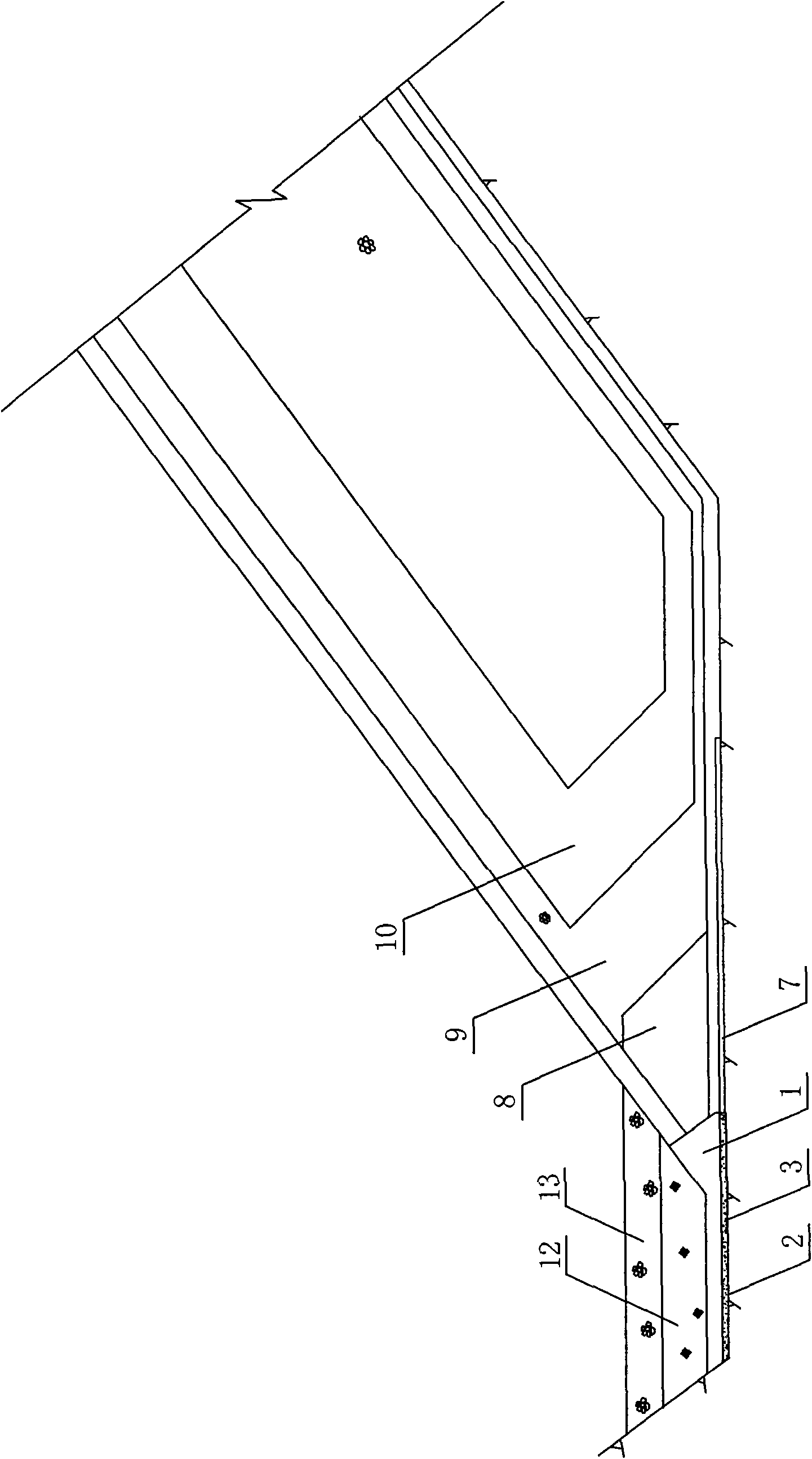 Face rockfill dam toe board structure constructed on completely weathered bed rock and construction method thereof