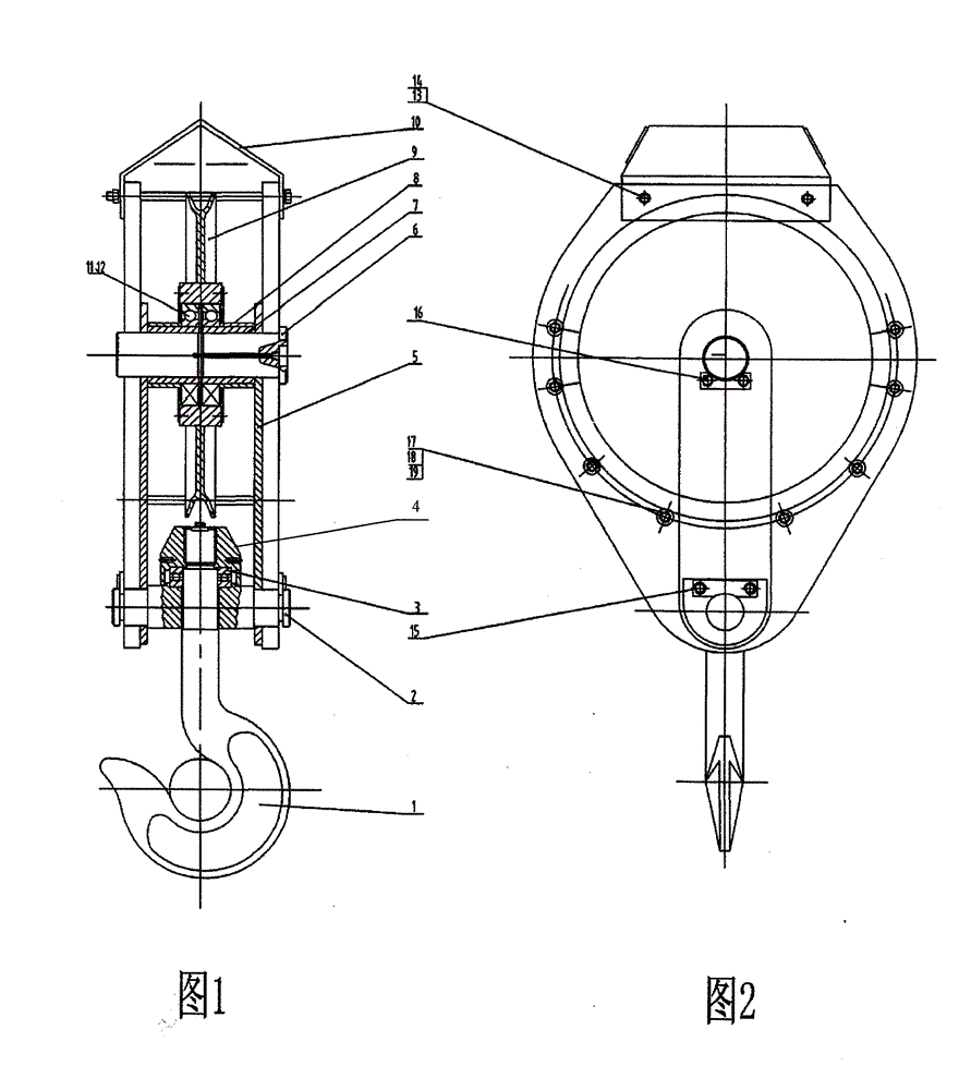 Sheep eye hook device of crane