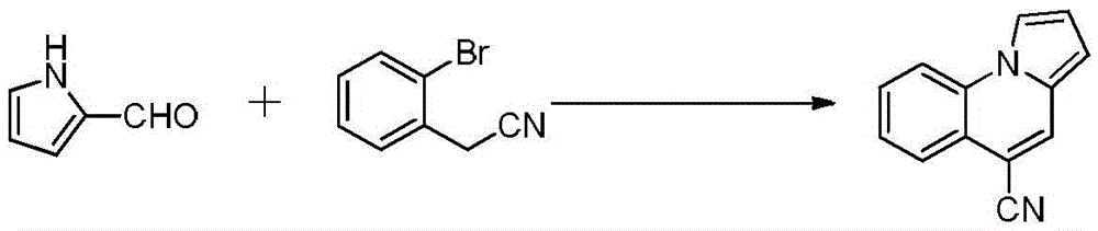 A method for synthesizing 5-formonitrile-pyrrole [1,2-a] quinoline derivatives