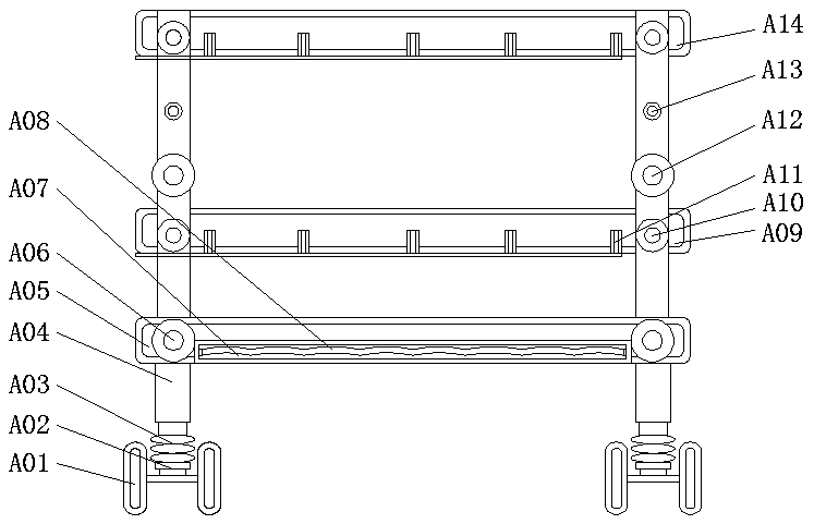 Operating room nursing tray fixing device