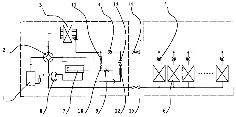 Continuously heating and defrosting heat pump type air conditioner