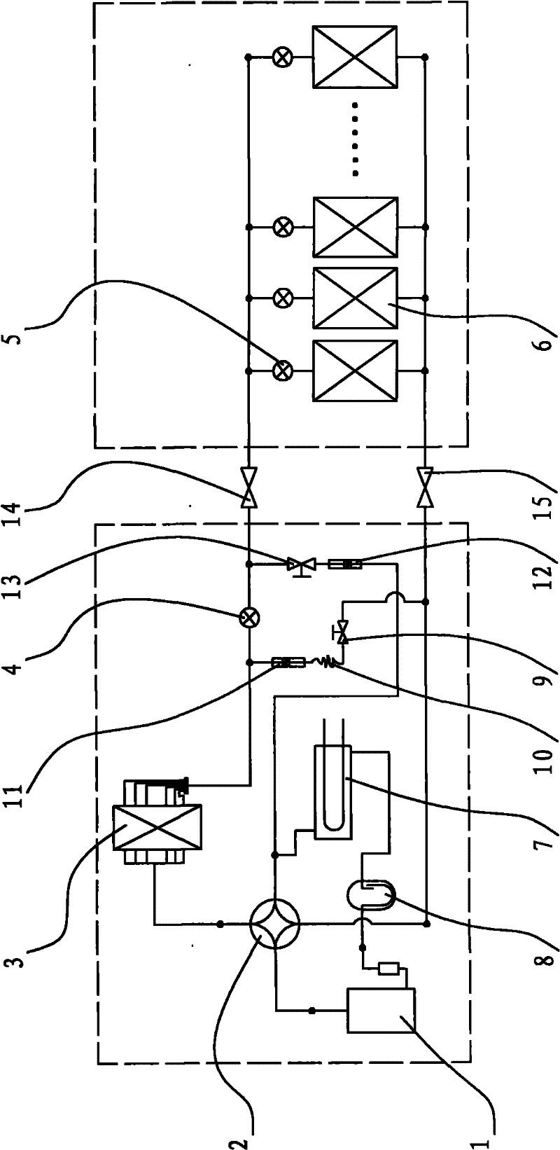 Continuously heating and defrosting heat pump type air conditioner