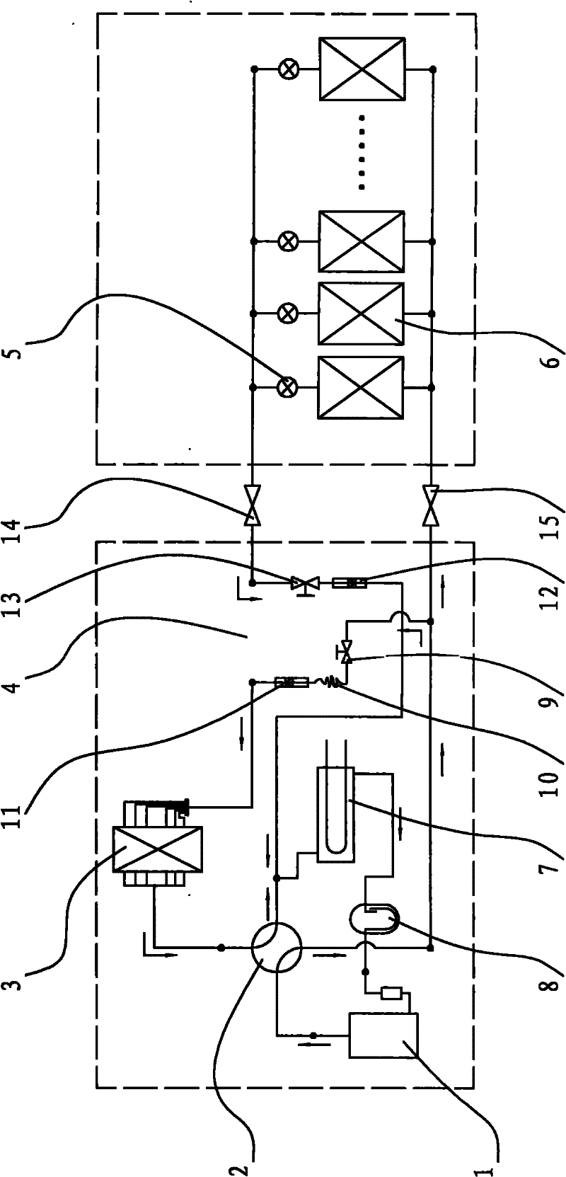 Continuously heating and defrosting heat pump type air conditioner