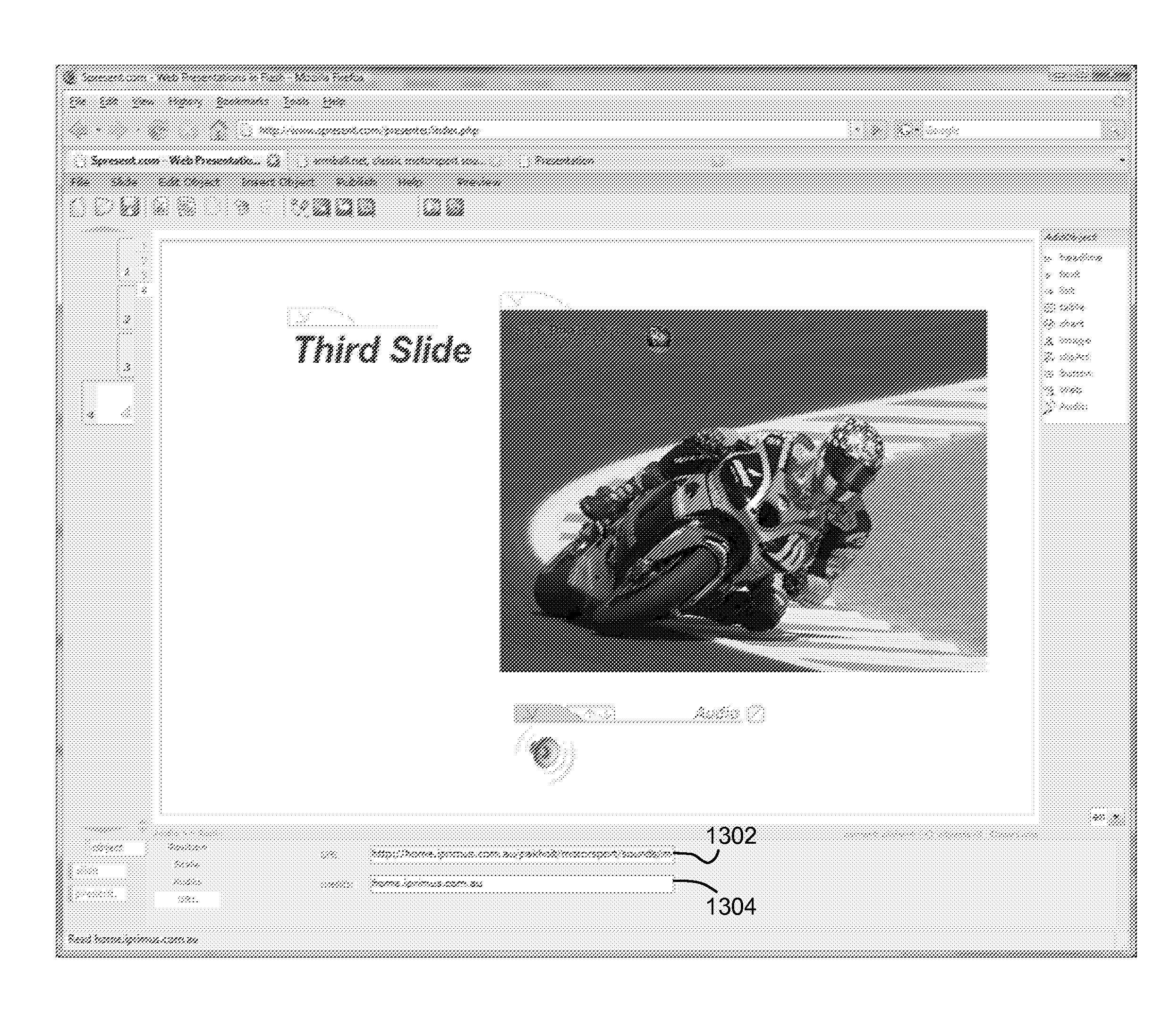 Technique for synchronizing audio and slides in a presentation