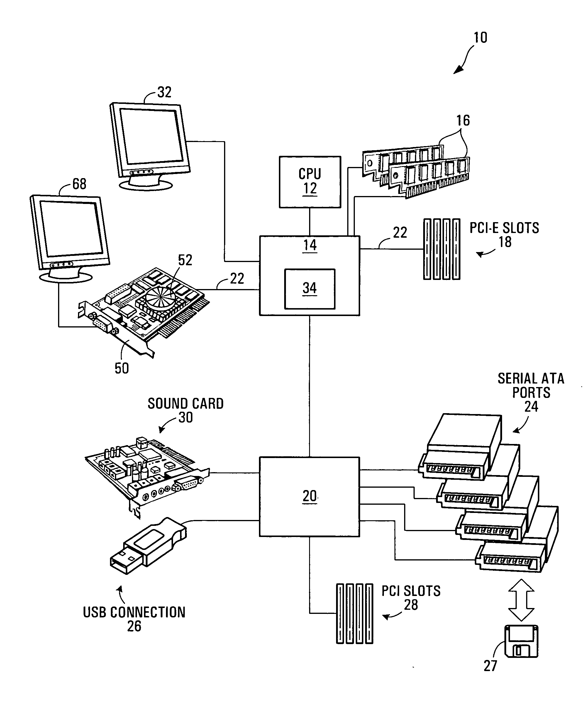 Master/slave graphics adapter arrangement