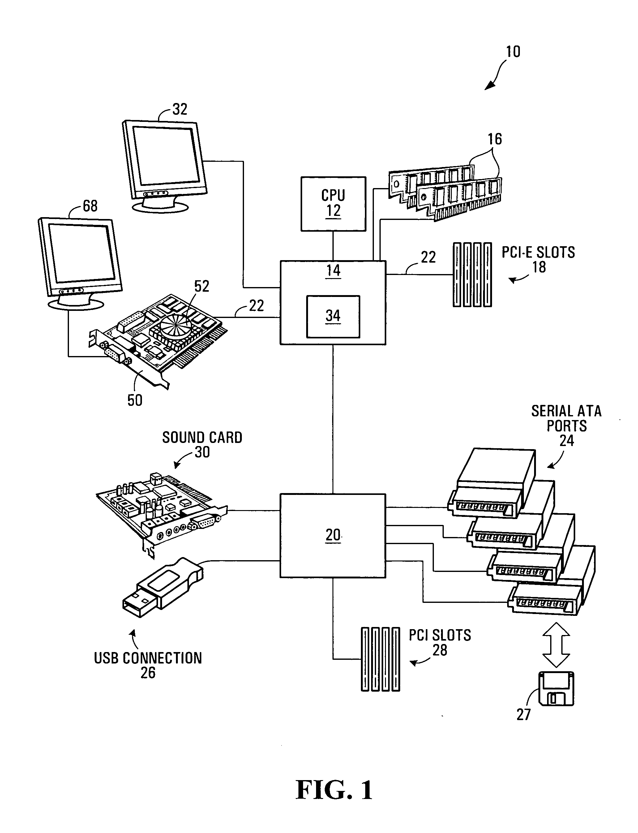 Master/slave graphics adapter arrangement