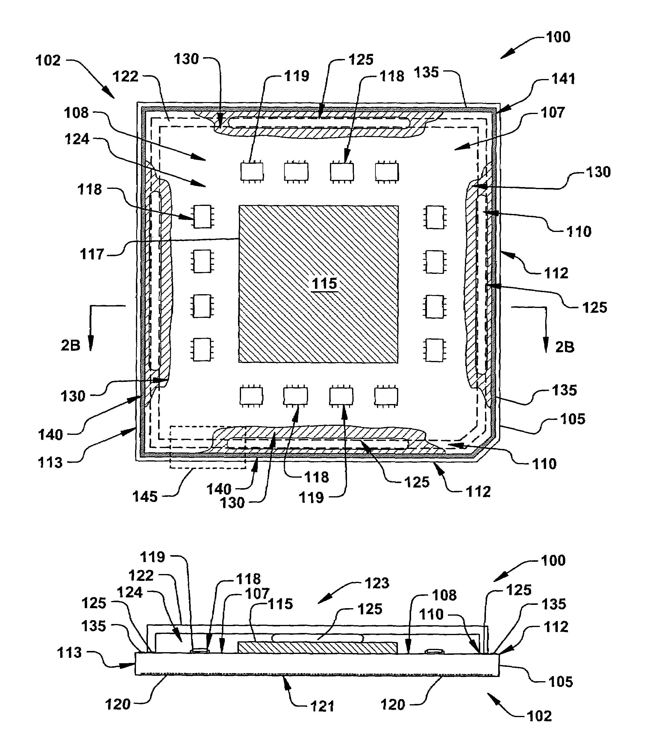 Semiconductor device having resin anti-bleed feature