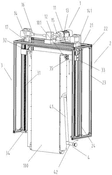 Retracting and releasing device of belt conveyor of safety inspection scanning trolley