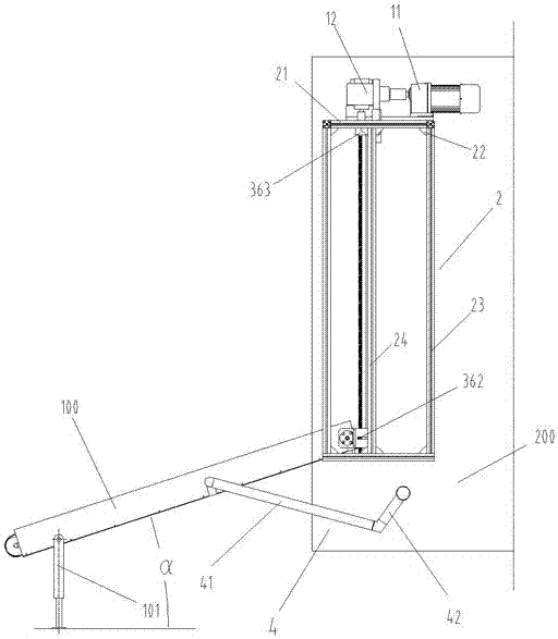 Retracting and releasing device of belt conveyor of safety inspection scanning trolley