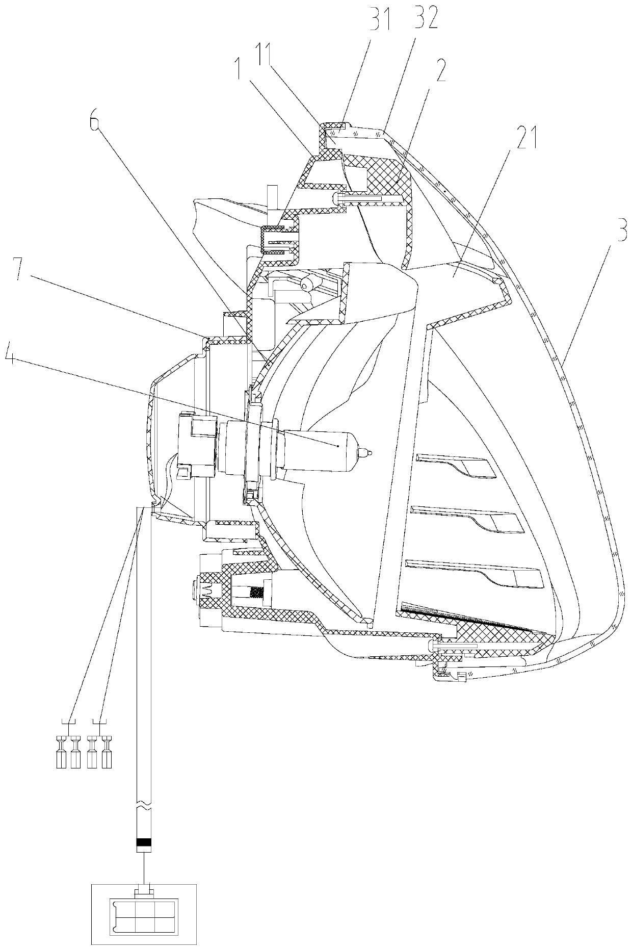 Motor vehicle headlamp assembly and motor vehicle with same