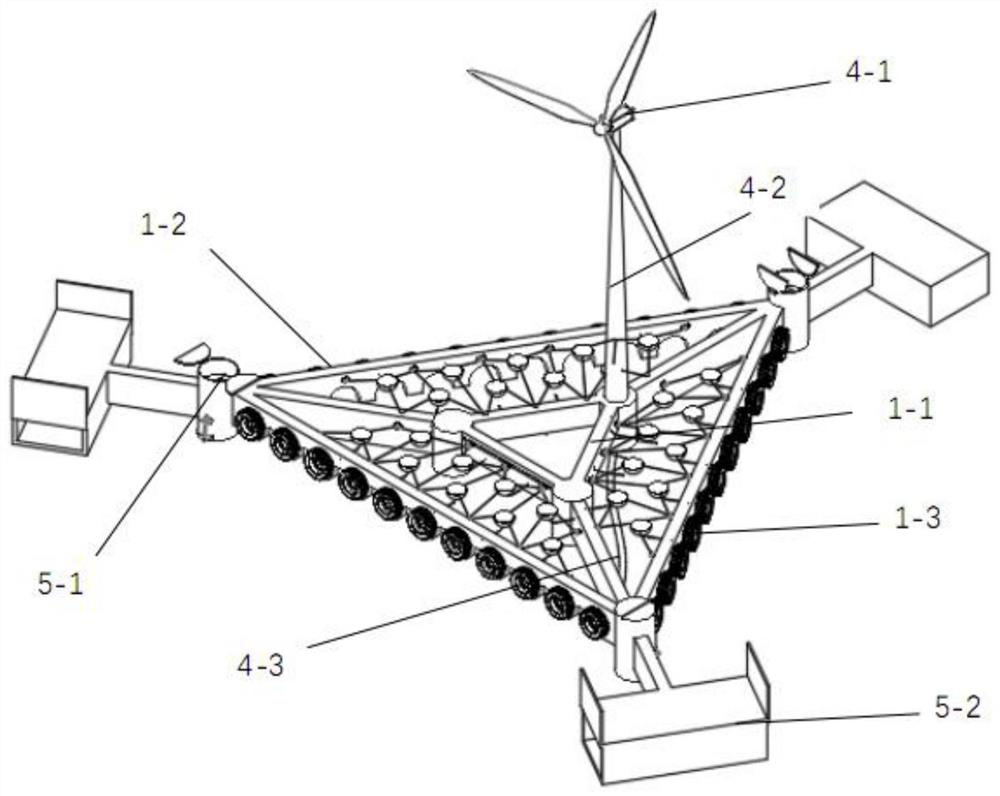 An ocean-going floating wind-wave complementary power generation floating foundation