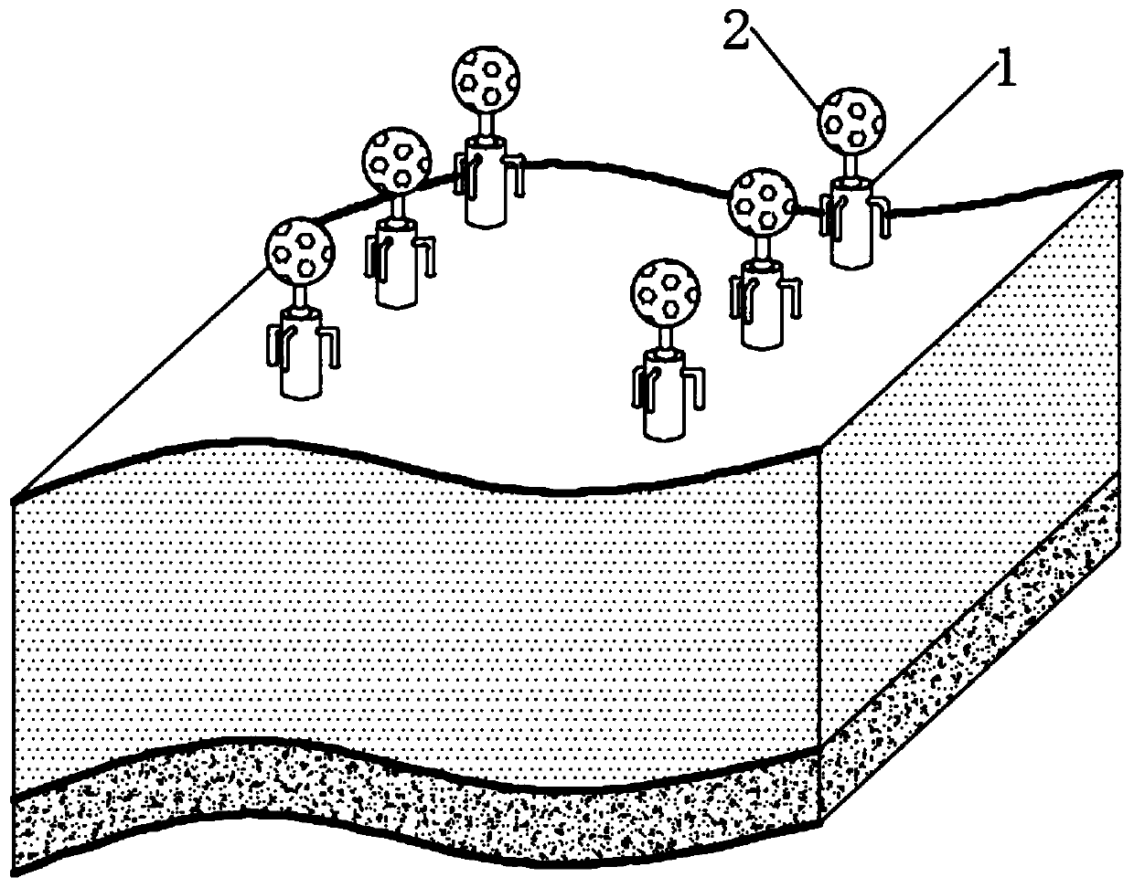 Straight-through type in-situ remediation rod for river sediment pollution treatment